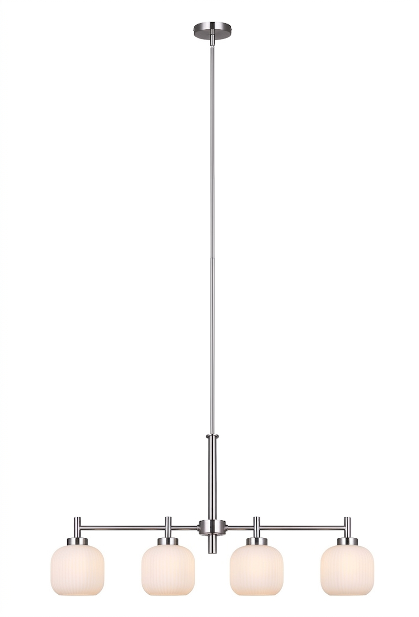Mallory 4-Light Linear Chandelier – Brushed Nickel