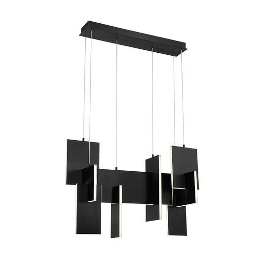 Coburg, Chandelier, 33", Anodized Black