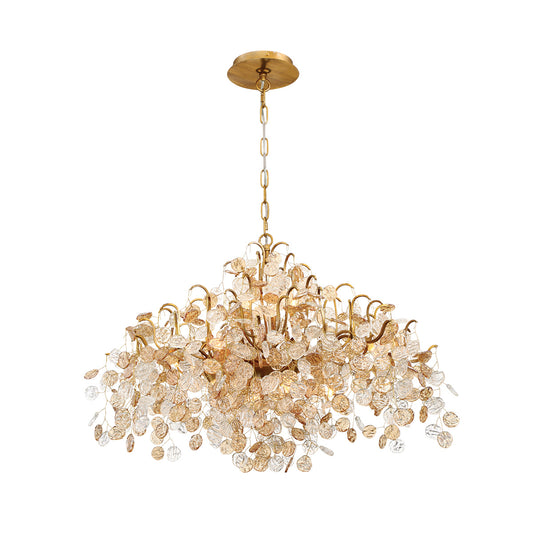 Campobasso, Chandelier, 11-Light, 33", Gold, Mixed Glass
