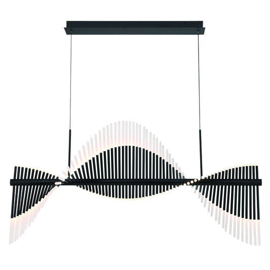 Voltik, Chandelier, 72-Light, 59", Matte Black, Frosted Acrylic