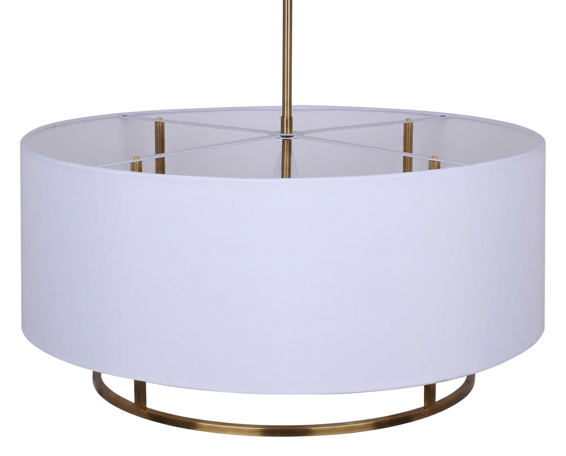 Bonnie 3-Light Chandelier – Gold with White Fabric Shade