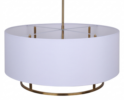 Bonnie 3-Light Chandelier – Gold with White Fabric Shade