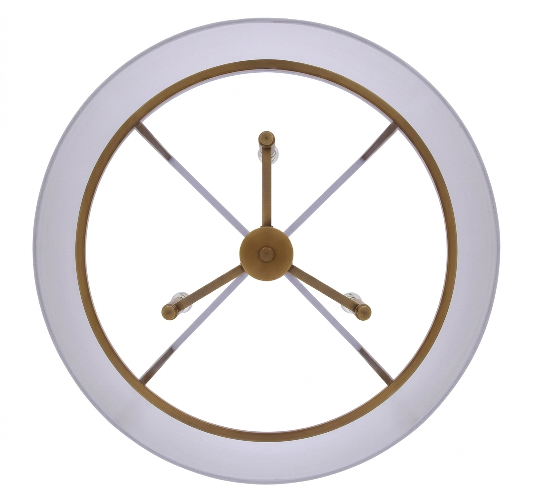 Bonnie 3-Light Chandelier – Gold with White Fabric Shade