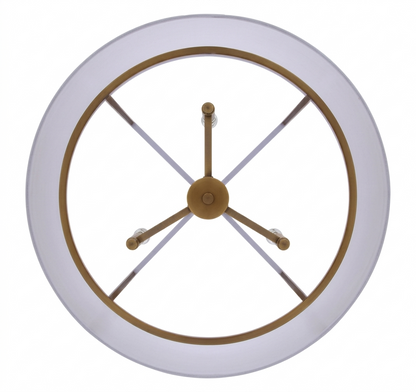 Bonnie 3-Light Chandelier – Gold with White Fabric Shade