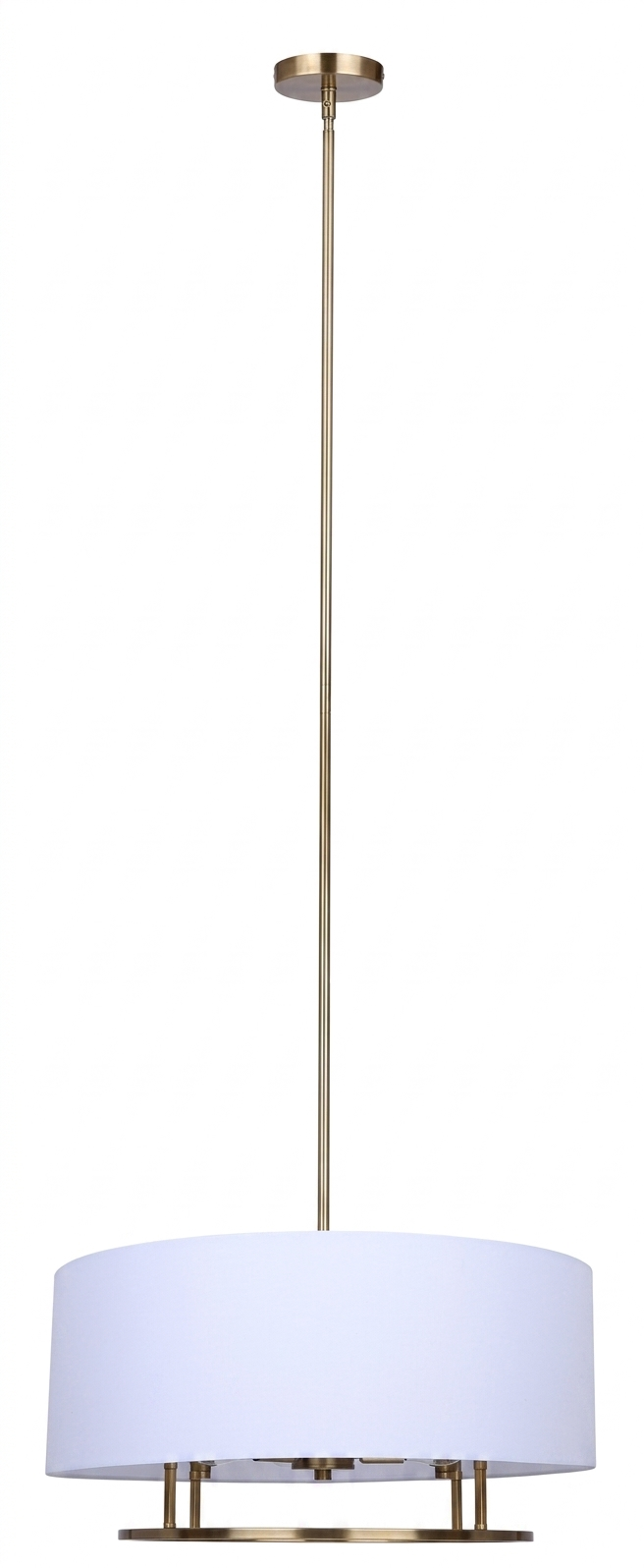 Bonnie 3-Light Chandelier – Gold with White Fabric Shade