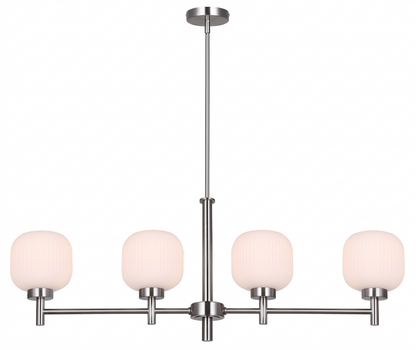 Mallory 4-Light Linear Chandelier – Brushed Nickel