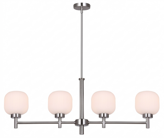 Mallory 4-Light Linear Chandelier – Brushed Nickel