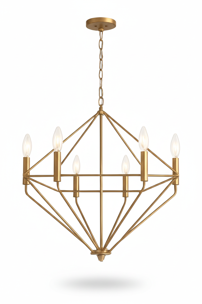Valmere Geometric Brass Chandelier