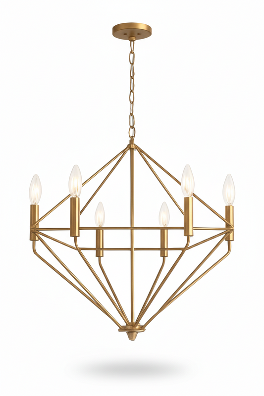 Valmere Geometric Brass Chandelier