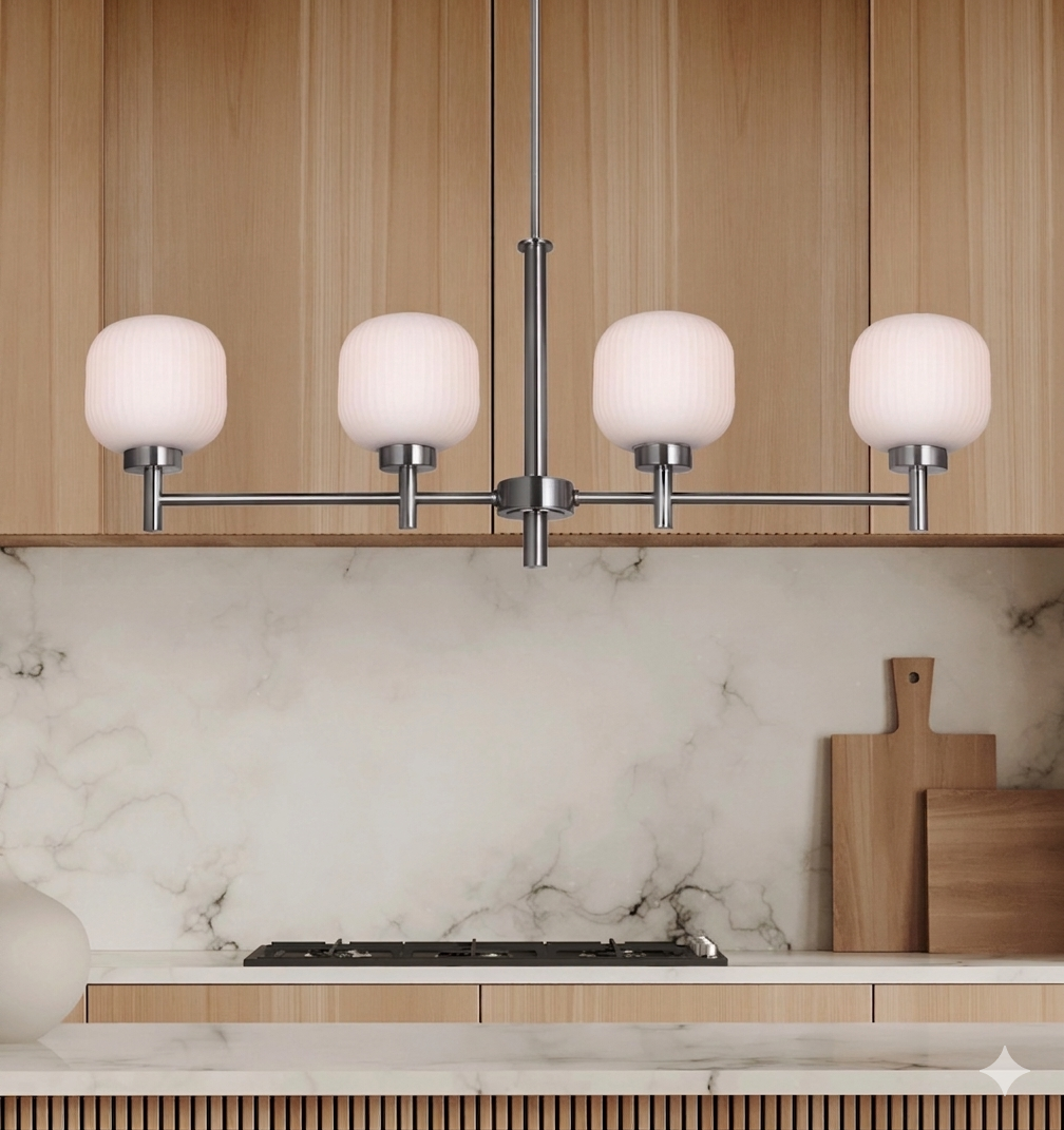 Mallory 4-Light Linear Chandelier – Brushed Nickel