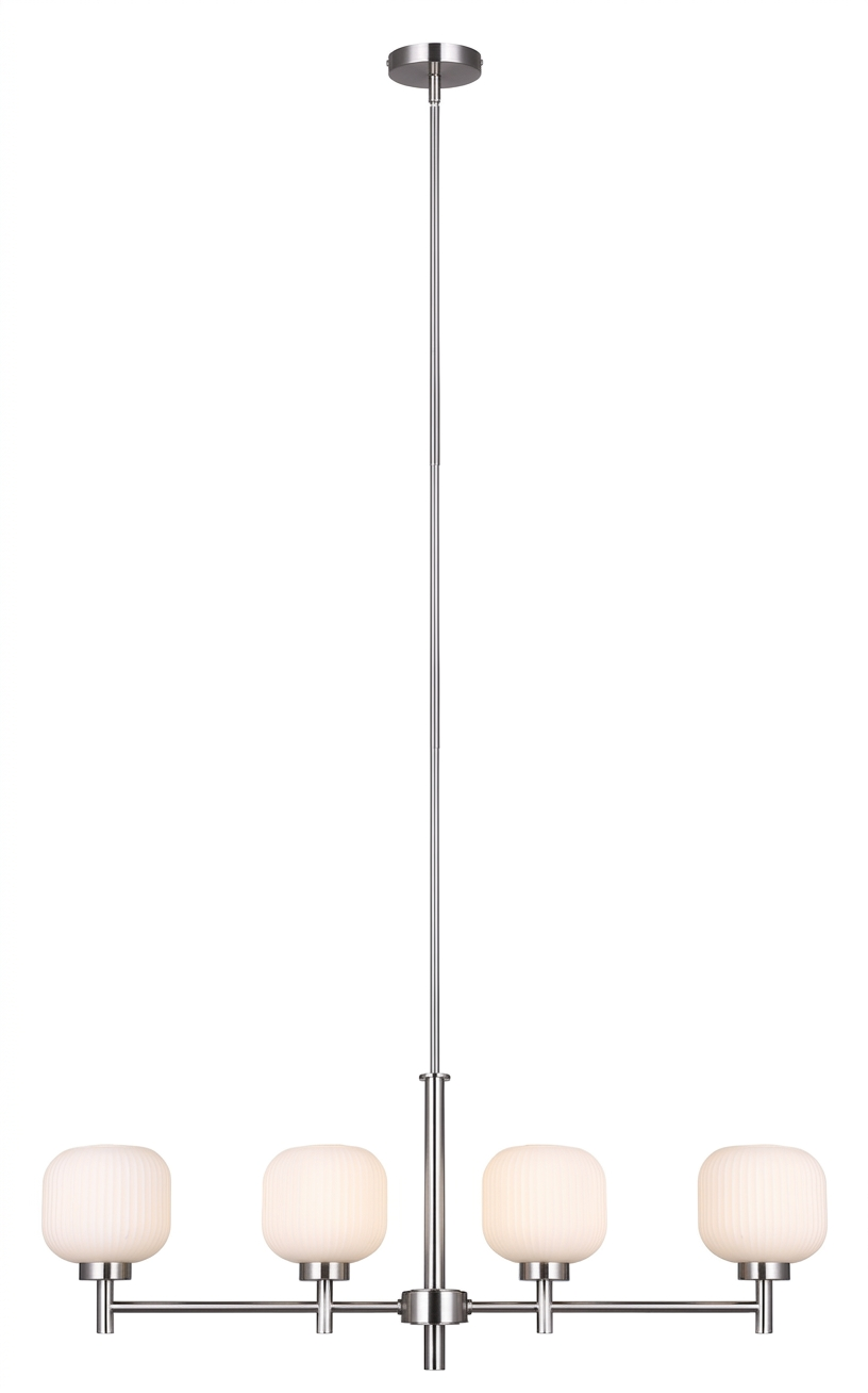 Mallory 4-Light Linear Chandelier – Brushed Nickel