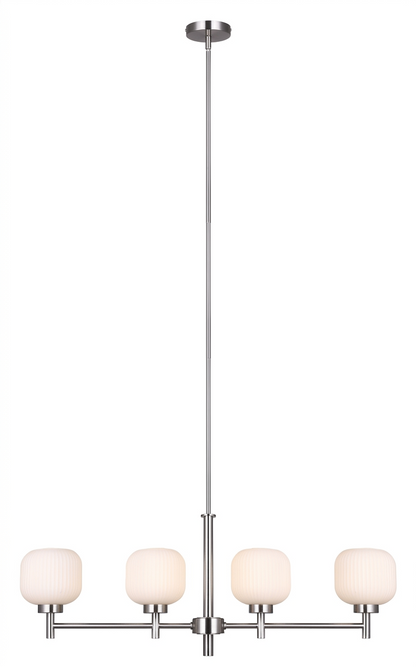 Mallory 4-Light Linear Chandelier – Brushed Nickel