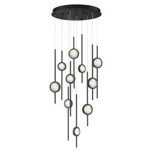 Barletta, Chandelier, 10-Light, 24", Anodized Black