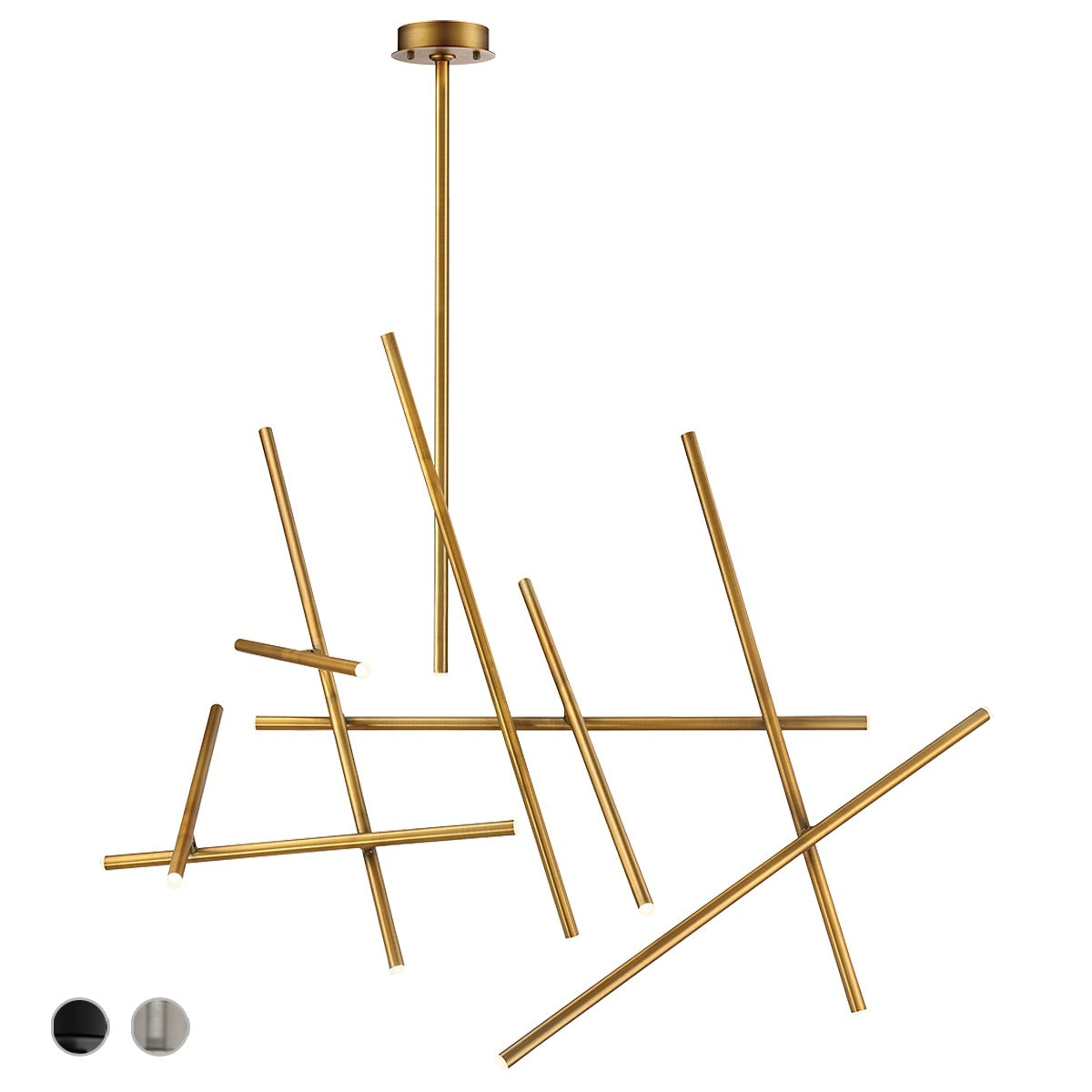 Crossroads, Chandelier, 18-Light, 59", Brushed Brass