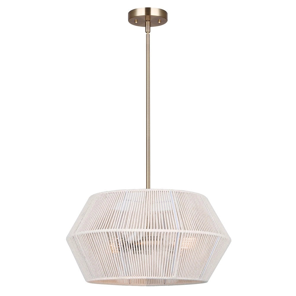 Willow 4-Light Chandelier in Gold with White String Shade