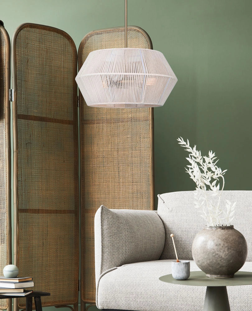 Willow 4-Light Chandelier in Gold with White String Shade