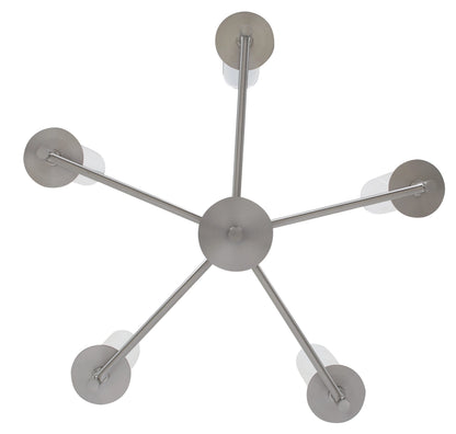 Benson 5-Light Chandelier – Brushed Nickel with Clear Glass Shades