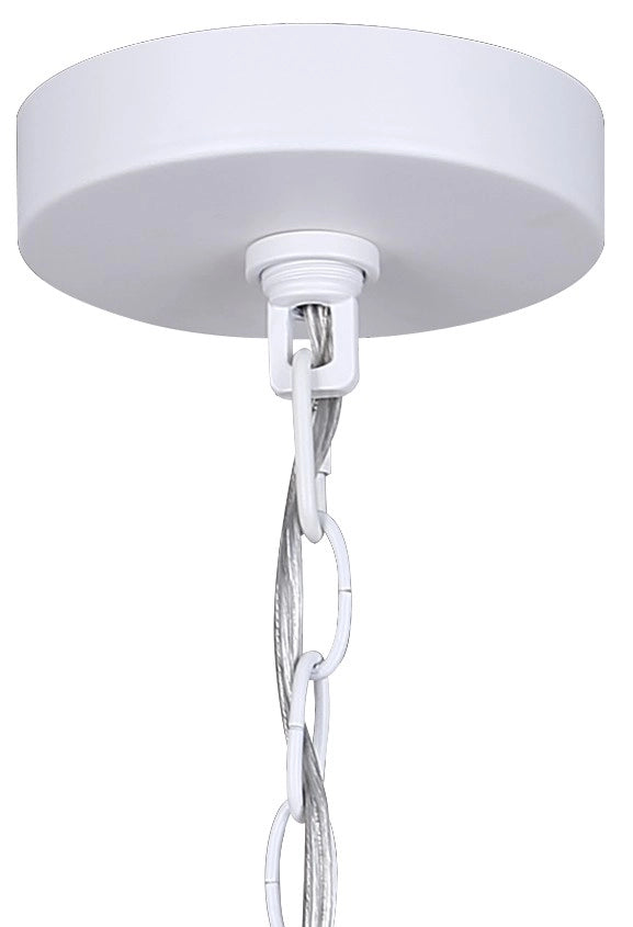Daisey 5-Light Chandelier – Matte White with Natural Rattan Shades