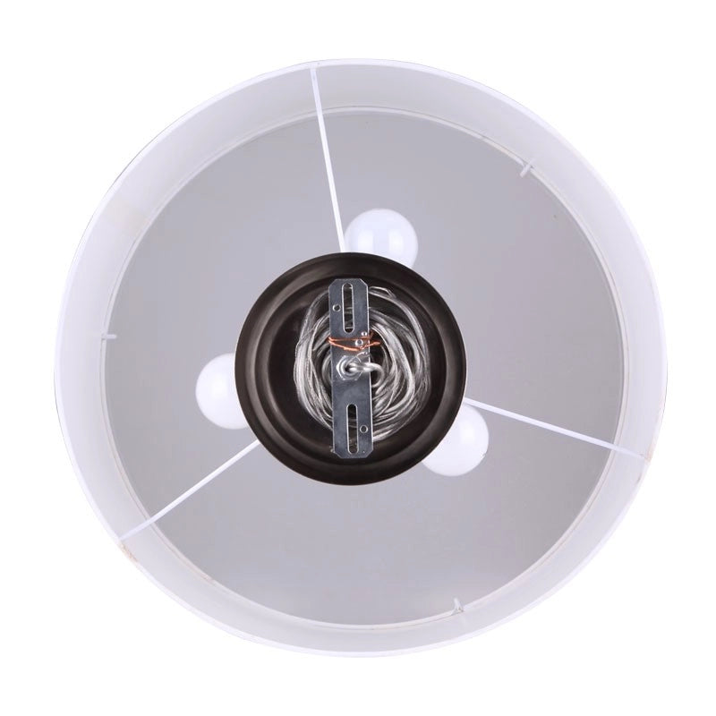 River 3-Light Chandelier – Brushed Nickel with Fabric Shade and Frosted Glass Diffuser
