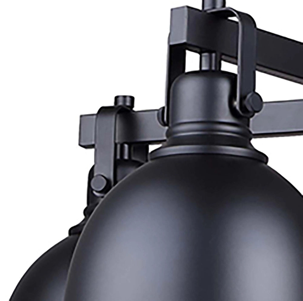 Polo 5-Light Chandelier – Matte Black with White Interior Shades