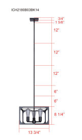 Zelie 3-Light Chandelier – Matte Black