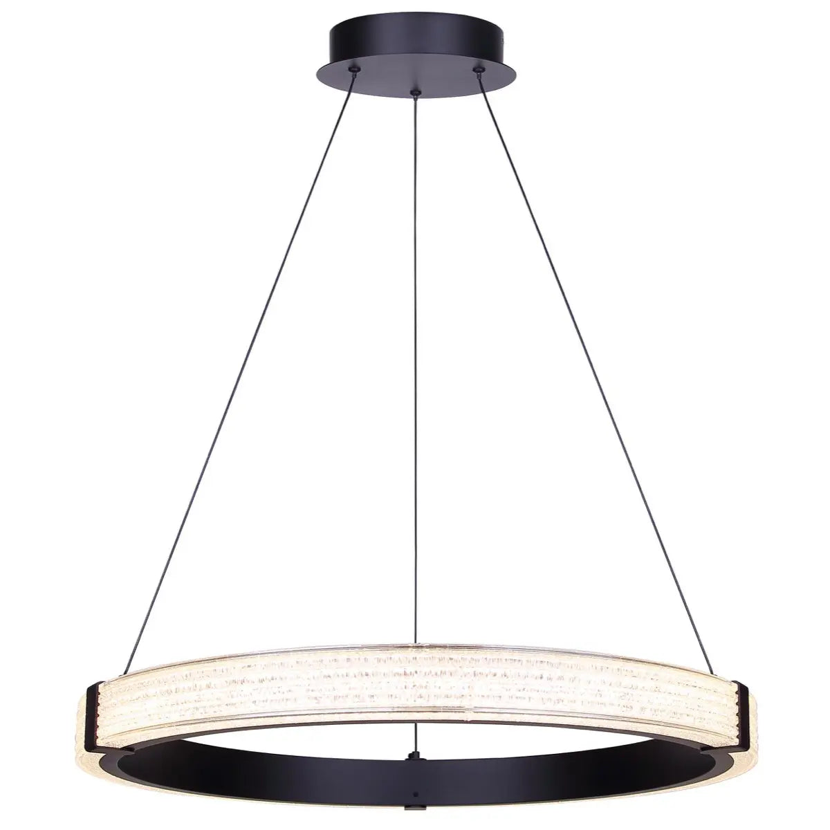 Solance LED Chandelier – Matte Black with Acrylic Shade