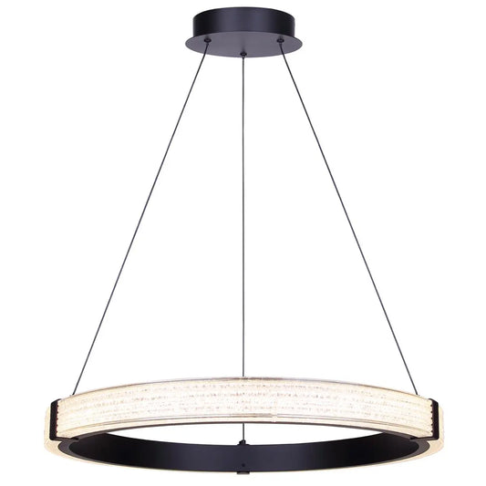 Solance LED Chandelier – Matte Black with Acrylic Shade