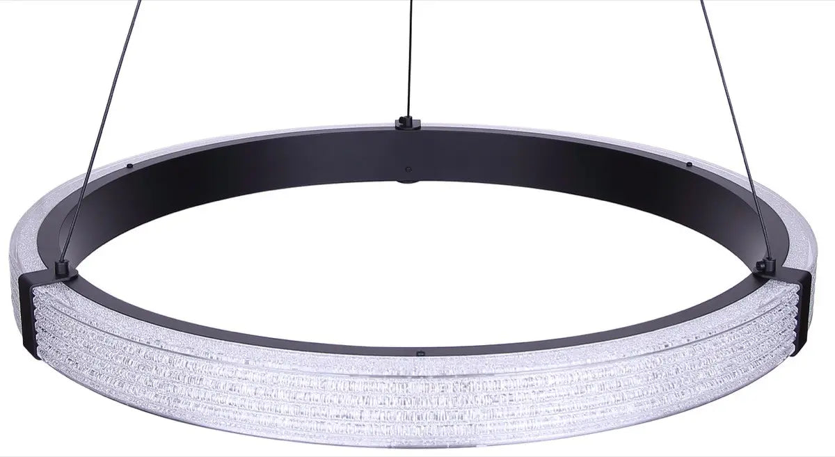 Solance LED Chandelier – Matte Black with Acrylic Shade