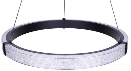 Solance LED Chandelier – Matte Black with Acrylic Shade