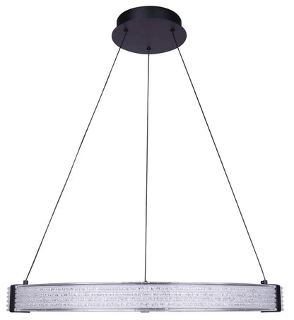 Solance LED Chandelier – Matte Black with Acrylic Shade