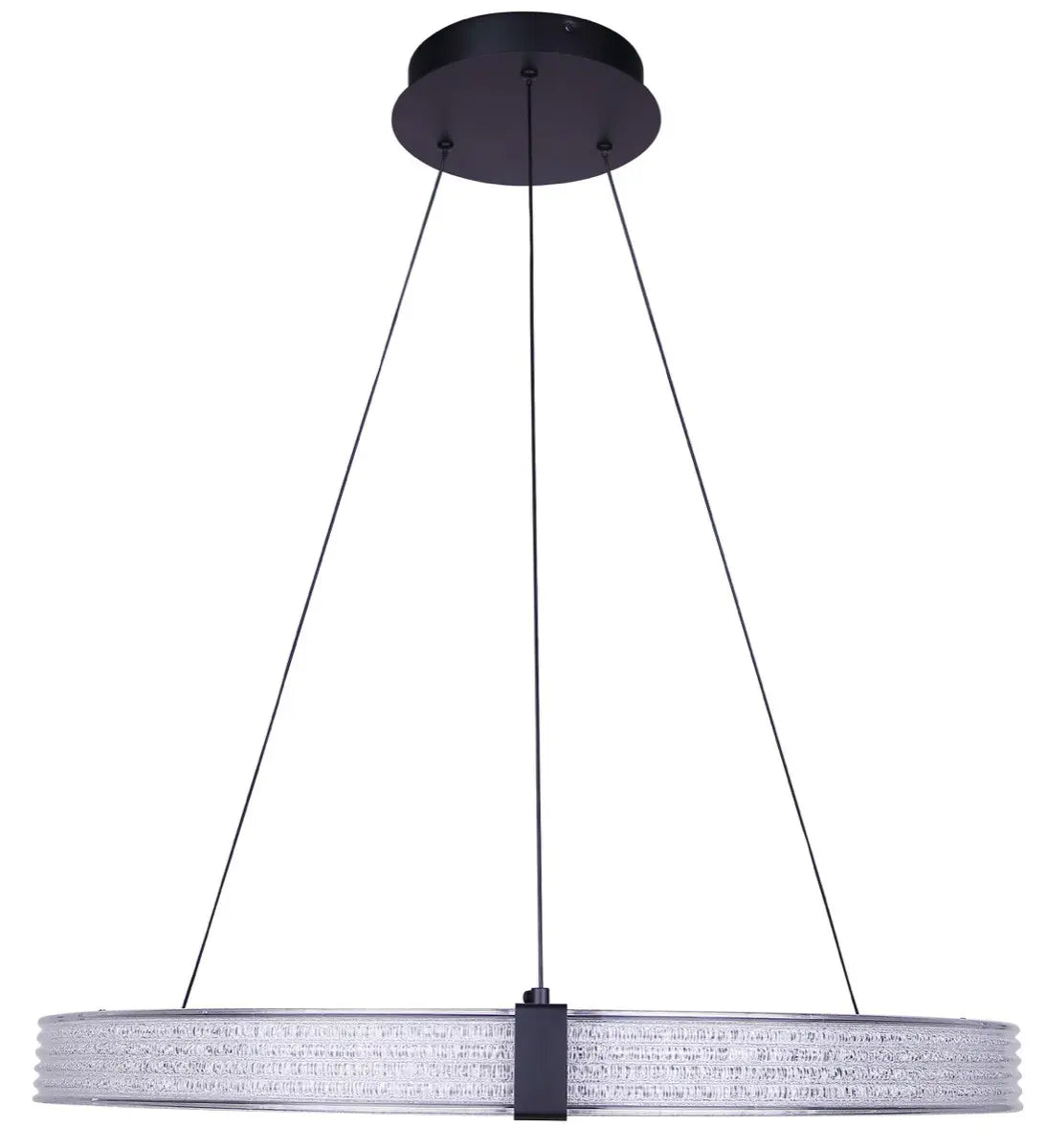 Solance LED Chandelier – Matte Black with Acrylic Shade
