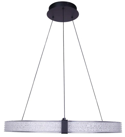 Solance LED Chandelier – Matte Black with Acrylic Shade