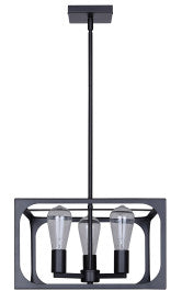 Zelie 3-Light Chandelier – Matte Black