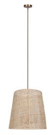 Mia 3-Light Chandelier – Gold with Natural Rattan Shade