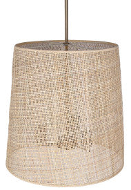 Mia 3-Light Chandelier – Gold with Natural Rattan Shade